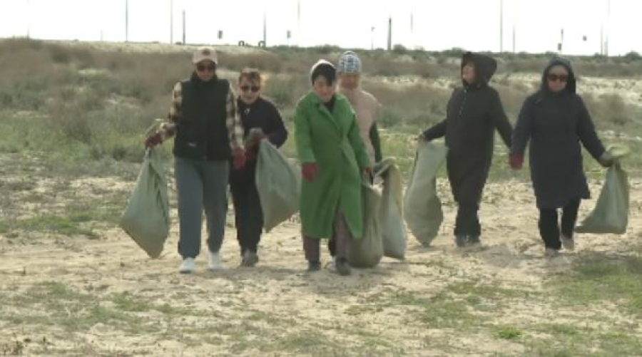 Масштабный субботник прошёл на побережье Каспия
