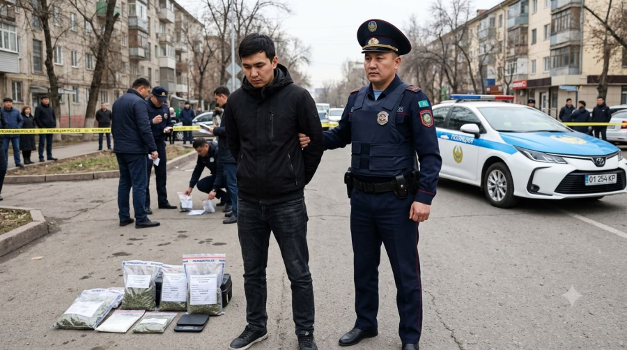 Более 10 тысяч доз наркотиков изъяли у курьера в Костанае