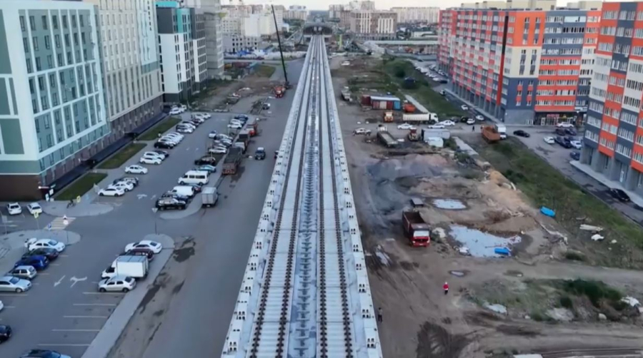 Астанада LRT желісіне рельстерді төсеу жұмыстары аяқталды