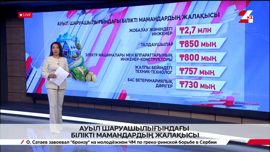 Ауыл шаруашылығындағы білікті мамандардың жалақысы қандай?