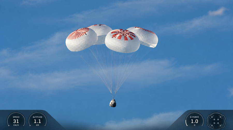 Корабль Crew Dragon вернулся на Землю