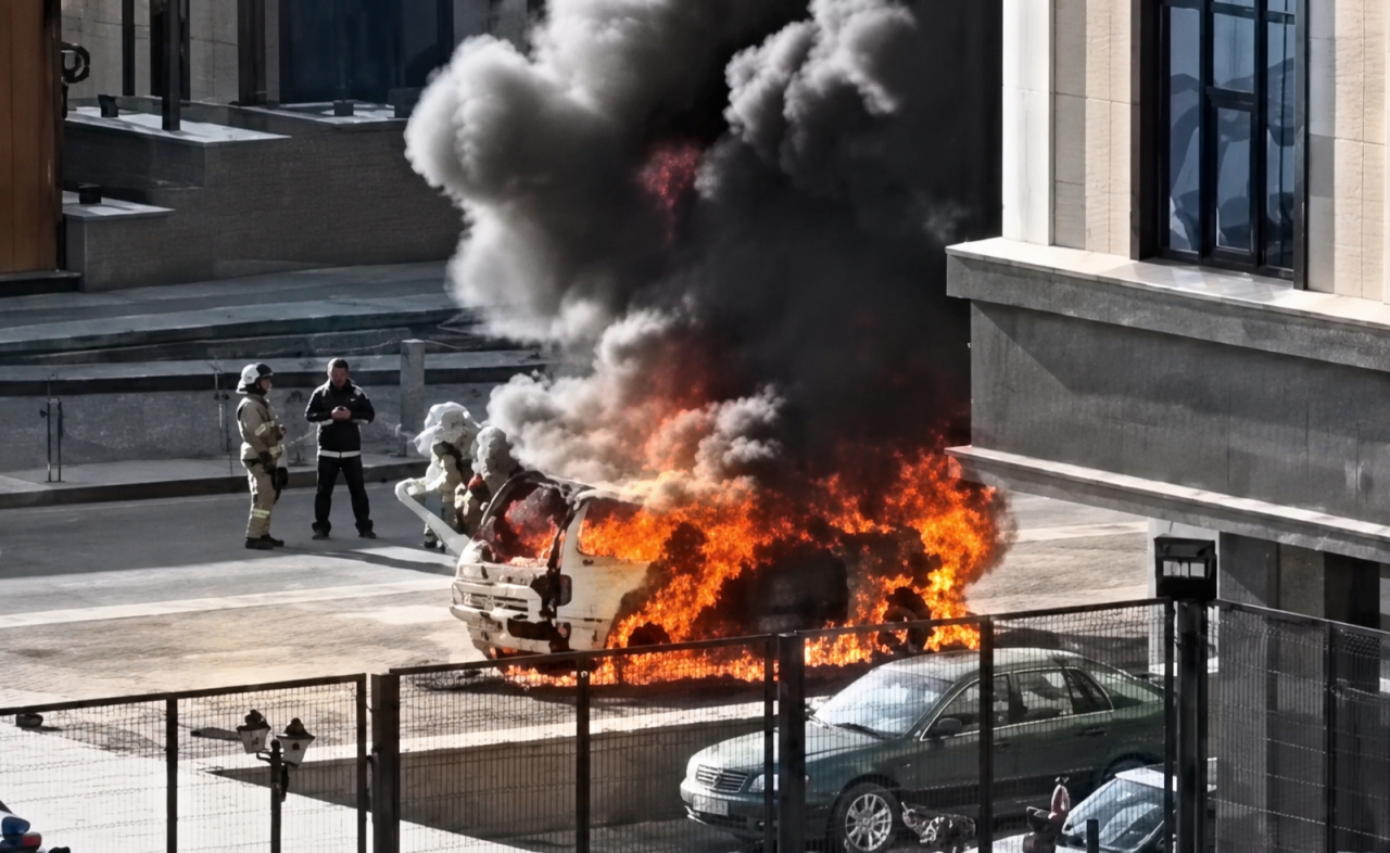 В Астане взорвался автомобиль: есть пострадавшие