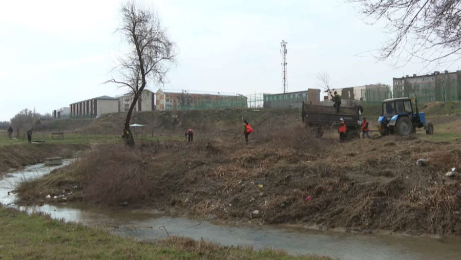 Тараздағы «Қарасу-2» каналының жағасы күл-қоқыстан тазартылды