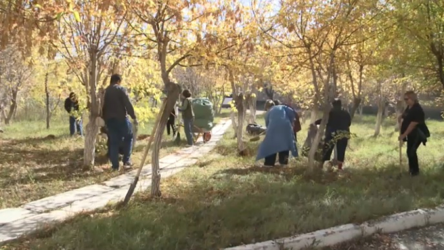 В Караганде члены профсоюза устроили субботник